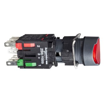 Schneider XB6-AW4B2B Kırmızı Daire Yaylı Işıklı Buton