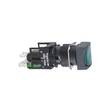 Schneider XB6-CW3B1B Yeşil Kare Yaylı Işıklı Buton