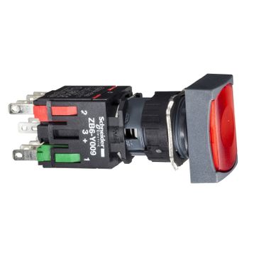 Schneider XB6-DW4B2B Kırmızı Dikdörtgen Işıklı Buton