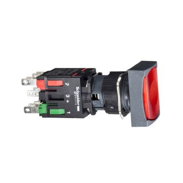 Schneider XB6-DW4B2B Kırmızı Dikdörtgen Işıklı Buton