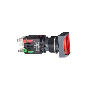 Schneider XB6-DW4B2B Kırmızı Dikdörtgen Işıklı Buton