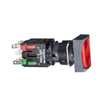 Schneider XB6-DW4B2B Kırmızı Dikdörtgen Işıklı Buton