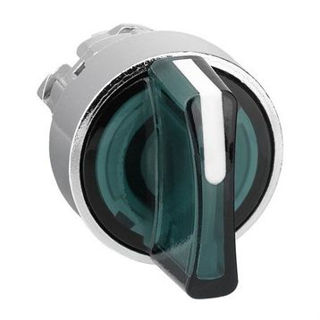 Schneider ZB4BK1333 22 mm 3 Konumlu Sabit Yeşil Işıklı Mandal Buton Başlığı