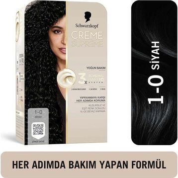 Schwarzkopf Creme Supreme Siyah 1-0 Saç Boyası