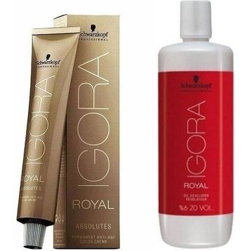 Schwarzkopf İgora 7 Adet Royal Absolutes 7-10 Kumral Sandre Doğal Saç Boyası + 1 lt Oksidan
