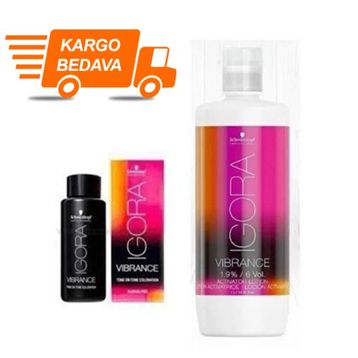 Schwarzkopf Vibrance Koyu Kumral Sandre Küllü 6-12x9 Adet Saç Boyası ve 1 lt Oksidan