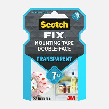 Scotch 5665027 3M Şeffaf Çift Taraflı 19 mm x1,5 m Montaj Bandı