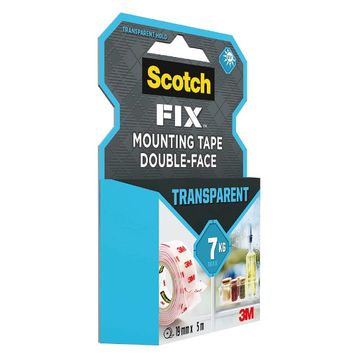 Scotch 5665027 3M Şeffaf Çift Taraflı 19 mm x1,5 m Montaj Bandı