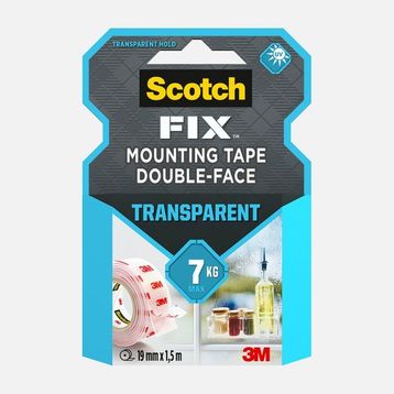 Scotch 5665027 3M Şeffaf Çift Taraflı 19 mm x1,5 m Montaj Bandı