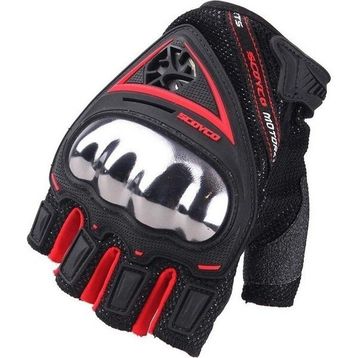 Scoyco MC44D Kırmızı Parmaksız Korumalı Eldiven