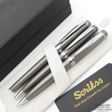 Scrikss 38 Füme Dolma Kalem Tükenmez Kalem Takım