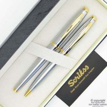 Scrikss 39 Gold Krom İsme Hediye Roller Tükenmez Kalem Seti