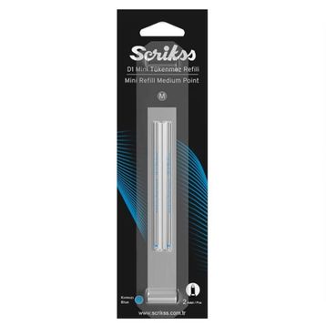 Scrikss D1 Refil Medium Kısa Mavi Blister Tükenmez