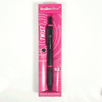 Scrikss Twist 0.5 mm Siyah Pembe Versatil Kalem