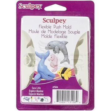 Sculpey APM06 Sea Life Flexible Push Mold Esnek Model Kalıbı
