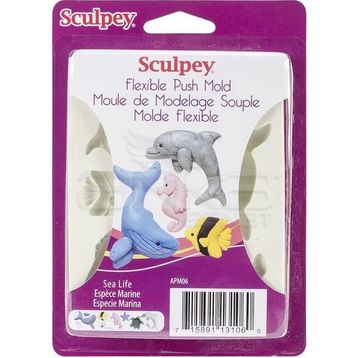 Sculpey APM06 Sea Life Flexible Push Mold Esnek Model Kalıbı