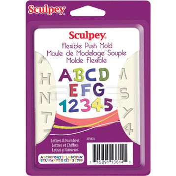 Sculpey Flexible Push Mold Harf ve Numara APM76 Esnek Model Kalıbı