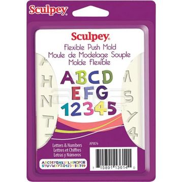 Sculpey Flexible Push Mold Harf ve Numara APM76 Esnek Model Kalıbı