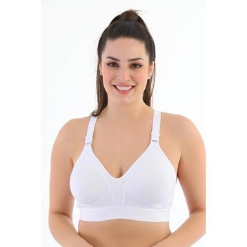 Seboteks 1010 Beyaz Telsiz Kapsız Lastikli Pamuklu Penye Toparlayıcı Minimizer Sütyen