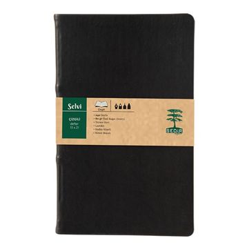 Sedir Defter Selvi Serisi Siyah 13x21 cm Çizgili Defter