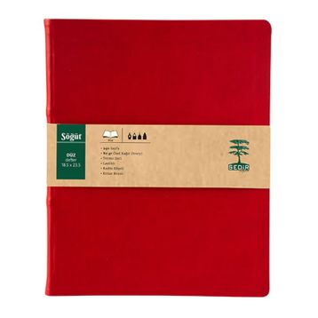 Sedir Defter Söğüt Serisi Kırmızı 18,5x23,5 cm Düz Defter