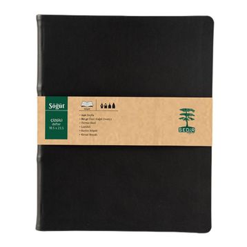 Sedir Defter Söğüt Serisi Siyah 18,5x23,5 cm Çizgili Defter