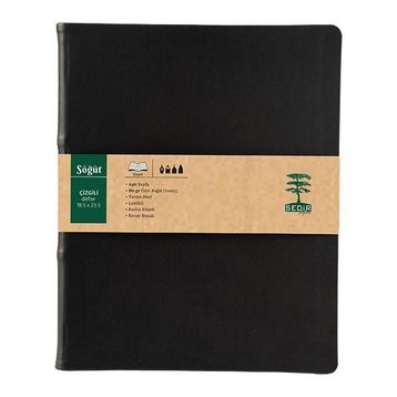 Sedir Defter Söğüt Serisi Siyah 18,5x23,5 cm Çizgili Defter