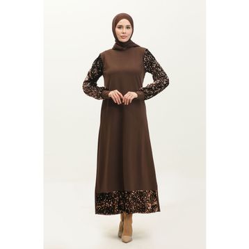 Sefamerve 0305-03 Kahverengi Kadın Elbise
