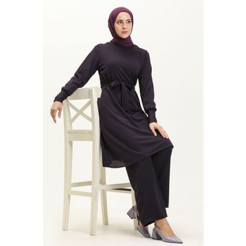 Sefamerve 0690-02 Mor Kadın Tunik Pantolon İkili Takım