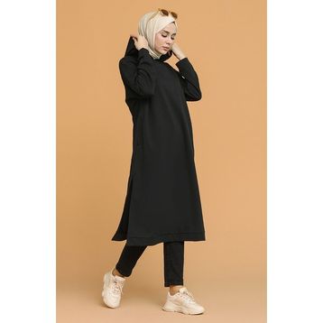 Sefamerve 3007-01 Siyah Kadın Tunik