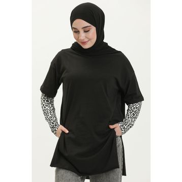 Sefamerve 4012-01 Siyah Kadın T-shirt