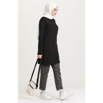 Sefamerve 6016-01 Siyah Kadın Tunik