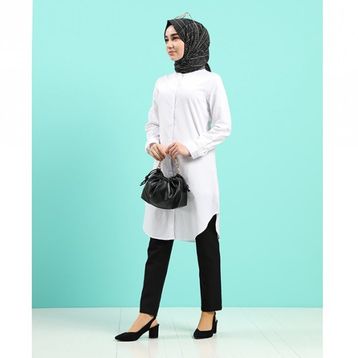Sefamerve 6475-09 Beyaz Kadın Tunik