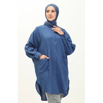 Sefamerve 6480-16 Açık Lacivert Kadın Tunik
