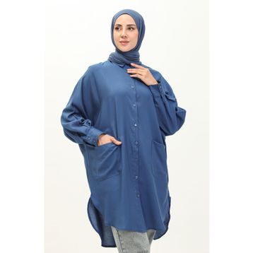 Sefamerve 6480-16 Açık Lacivert Kadın Tunik