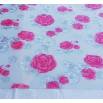 Şeffaf Desenli 80 cm X 190 cm 1.7 mm Kalın Pvc Kaymaz Masa Örtüsü