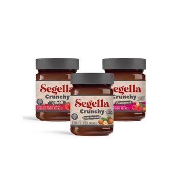 Segella 3x350 gr Çilekli Frambuazlı Doğal Meyve Parçacıklı ve Fındık Parçacıklı Kakaolu Fındık Kreması (3 adet)