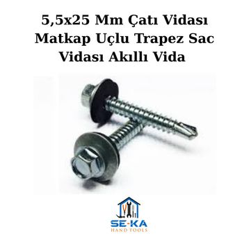 Seka Hand Tools 400 Adet 5.5x25 mm Çatı Vidası Matkap Uçlu Trapez Sac Vidası