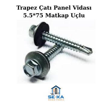 Seka Hand Tools 5.5x75 500 Adet Matkap Uçlu Trapez Çatı Panel Vidası