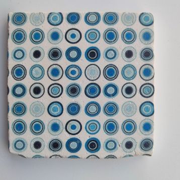 Şeker Portakalım Tekli 10x10 cm Beyaz Dekoratif Figürlü Doğal Taş Gider Kapağı Banyo Süsü