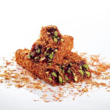 Şekerci Cafer Erol 1 kg Safran Kaplı Nar Aromalı Antep Fıstıklı Fitil Lokum