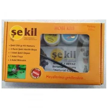 Şekil Şekil Hobi Seti Kiti Akrilik Boya+Kil+Obje