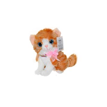 Selay Miyavlayan Sarı - Beyaz Kedi 25 cm Peluş Oyuncak