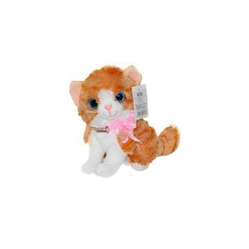 Selay Miyavlayan Sarı - Beyaz Kedi 25 cm Peluş Oyuncak