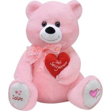 Selay Pembe 65 cm Tıkıl Ayı Peluş Oyuncak