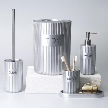 Selim Grooved Gümüş Banyo Seti