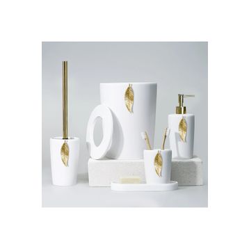 Selim Leaf Beyaz Altın Banyo Seti