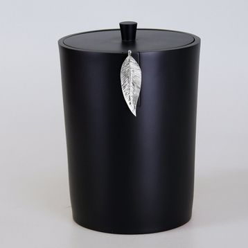 Selim Leaf Siyah Gümüş Çöp Kovası