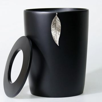 Selim Leaf Siyah Gümüş Çöp Kovası