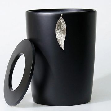 Selim Leaf Siyah Gümüş Çöp Kovası